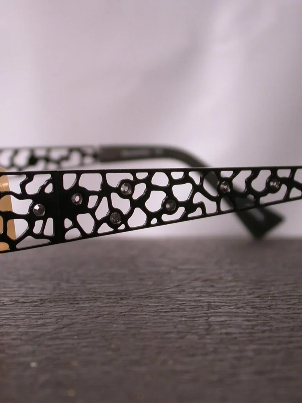 Mandalay Black Lattice and Diamond Eyeglasses Frames Made in Japan